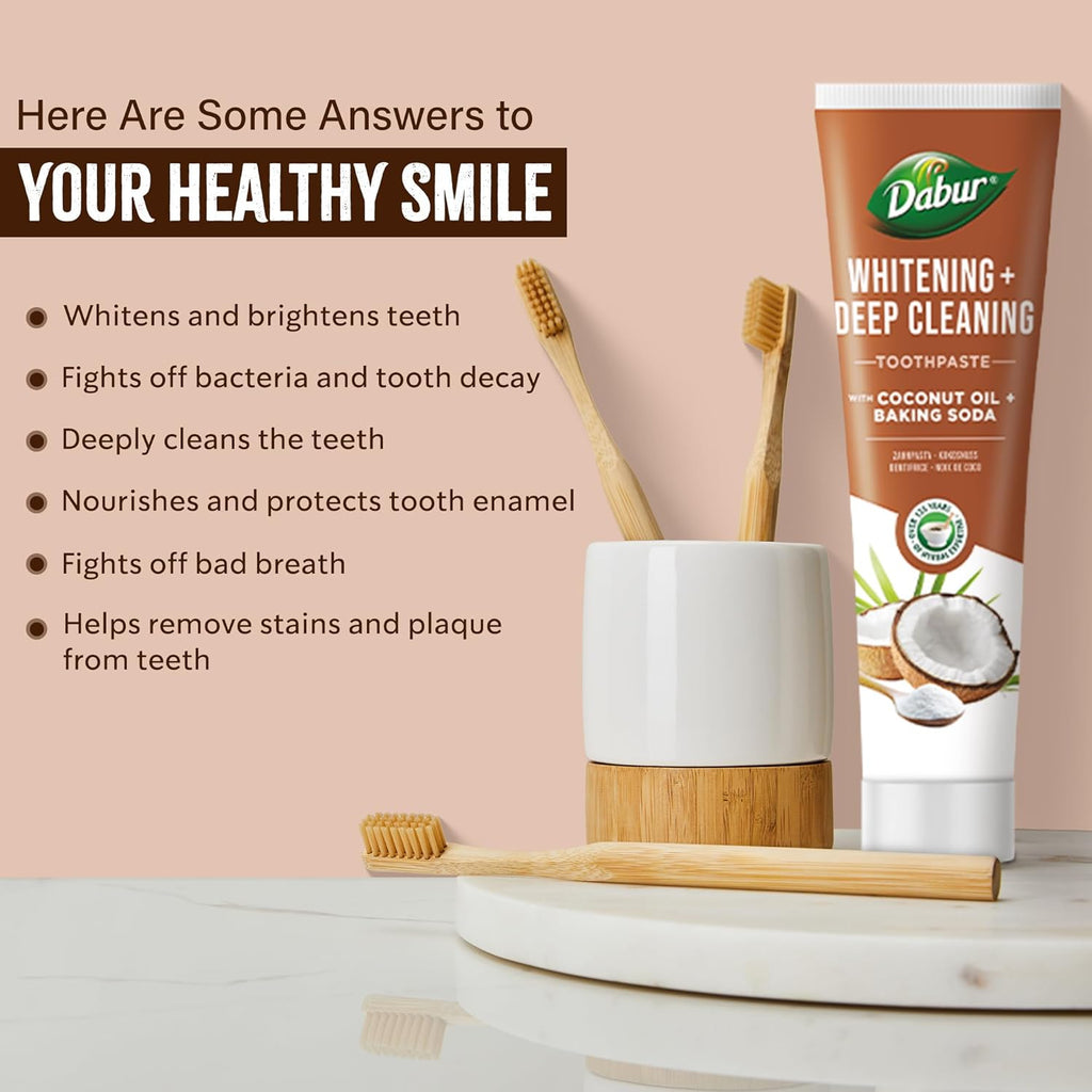 Dabur Whitening Deep Cleansing Coconut Oil And Baking Soda Toothpaste 100ml