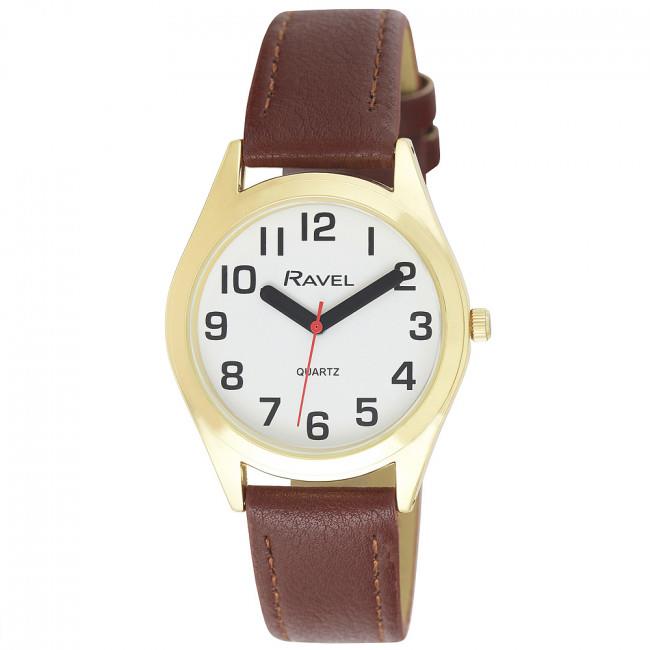 Ravel Men’s Classic Strap Watch Brown & Gold R0125.45.1