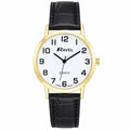 Ravel Mens Leather Strap Quartz Watch Black/Gold Watch R0102.01.1A